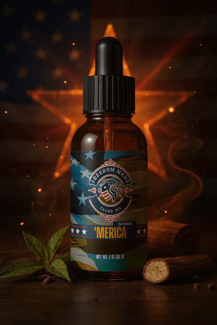 ‘Merica – Sweet Tobacco Spirit Beard Oil 2oz Wholesale - Freedom Mane